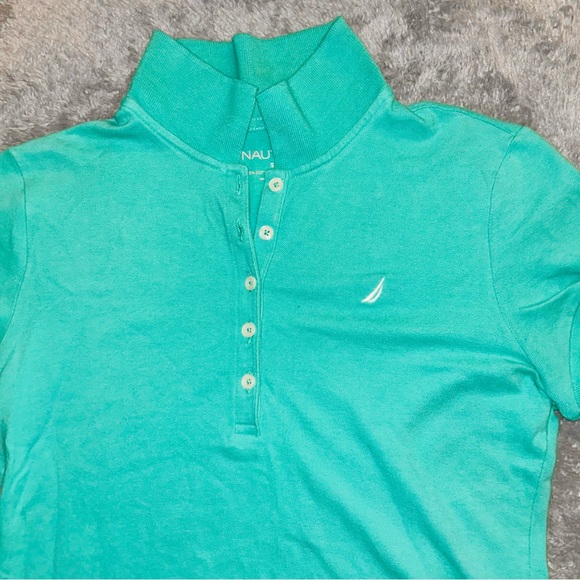 Aqua Colored Polo Short Sleeved Shirt - Picture 2 of 4